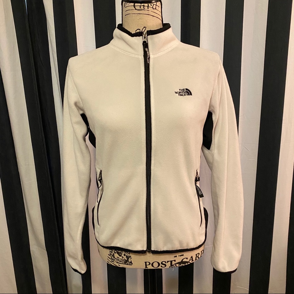 The North Face White Fleece Zip Jacket EUC Medium